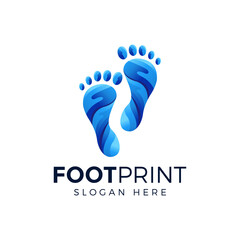 Fototapeta na wymiar foot print logo, foot care logo design vector illustration