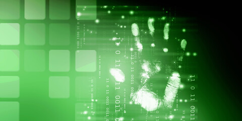 
Fingerprint Scanning Technology Concept 2d Illustration