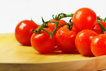Tomatoes on a white background