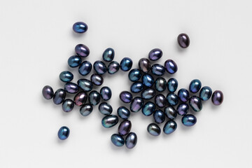 Dark Peacock Oval Pearls. Natural Freshwater Pearls. Luxurious Pearls