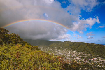 Rainbow over Manoa valley Honolulu Oahu Hawaii | Nature Landscape Travel