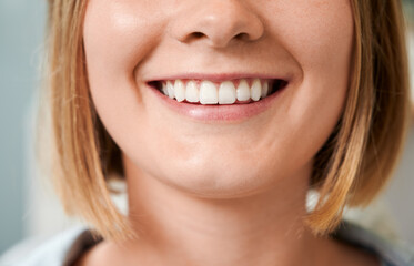 Obraz premium Cropped snapshot of a beautiful female smile demonstrating perfect teeth.