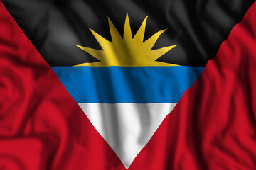 Antigua and Barbuda flag realistic waving