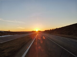 Fototapeta premium sunset on the highway