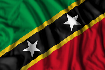 Saint Kitts and Nevis flag realistic waving - 419799984