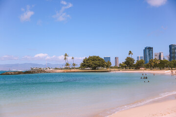 Obraz premium Magic Island Lagoon Honolulu Oahu Hawaii