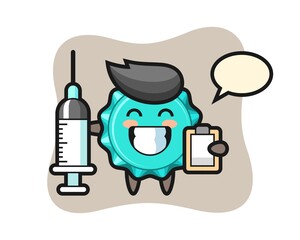 Mascot Illustration of bottle cap as a doctor