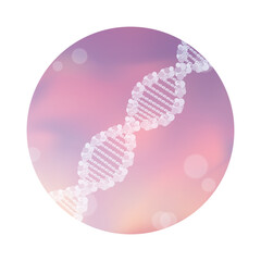 Genetic. DNA double helix. Medical illustration. Circle.