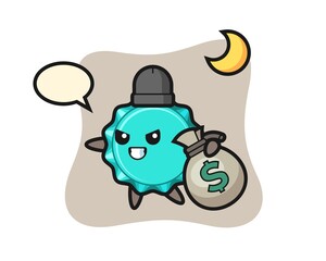 Illustration of bottle cap cartoon is stolen the money