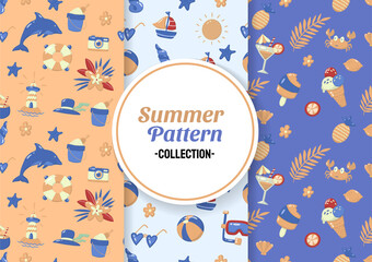 Fototapeta na wymiar Seamless Summer Pattern Vector for banner