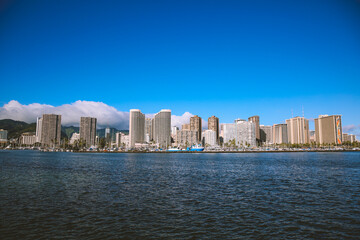 Obraz premium Coastal City of Honolulu, Oahu Hawaii | Forest Nature Landscape Travel