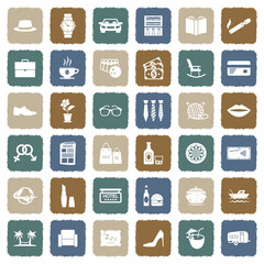 Adult Icons. Grunge Color Flat Design. Vector Illustration.