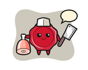 Illustration of sealing wax character as a butcher