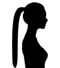 Black color silhouette of people profile picture on white background. Vector illustration. Unknown person.	