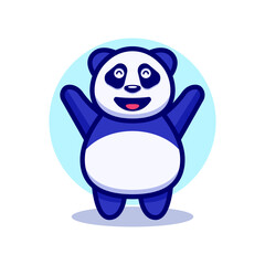 Cute Panda with happy face illustration