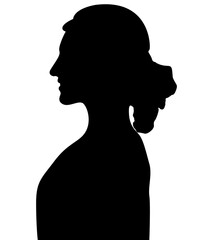 Naklejka na ściany i meble Black color silhouette of people profile picture on white background. Vector illustration. Unknown person. 