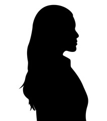 Black color silhouette of people profile picture on white background. Vector illustration. Unknown person.	