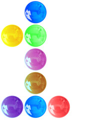 Chiffre 1, police d’écriture boutons bonbons, fond blanc 