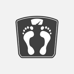 Scale weight with foot sign, icon, symbol. Vector illustration