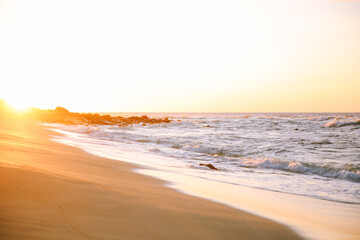 Sunset by the sea North shore of Oahu island Hawaii Kaena point
