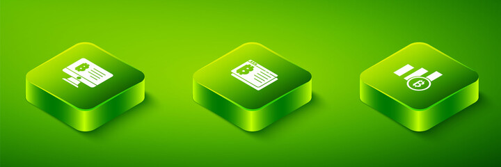 Set Isometric Bitcoin in browser, Pie chart infographic bitcoin and Mining from monitor icon. Vector.