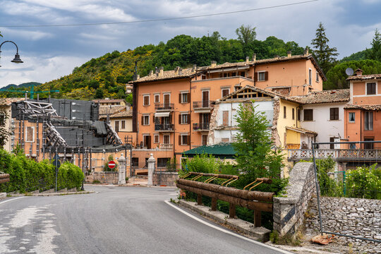 The center of Visso at July 2020 after the earthquake of central Italy 2016