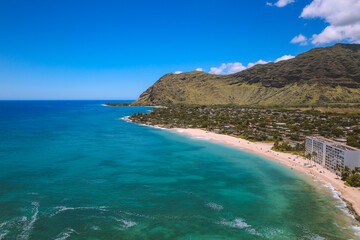 Beach, Mauna Lahilahi, Makaha, West coast of Oahu island, Hawaii 
