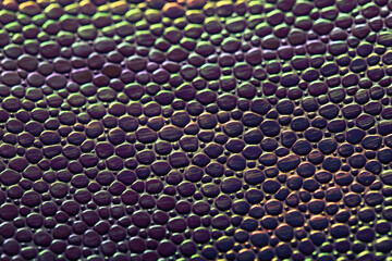 Abstract background with artificial leather shot close-up. Stock metallized macro texture....