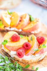 Peach ricotta toast