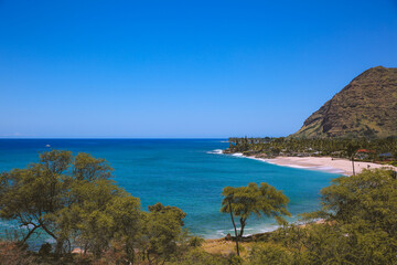 Fototapeta na wymiar Beach, Mauna Lahilahi, Makaha, West coast of Oahu island, Hawaii 