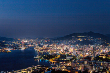 鍋冠山公園展望台からの長崎市街地夜景
