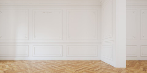 rendu 3d d'un intérieure de type haussmannien