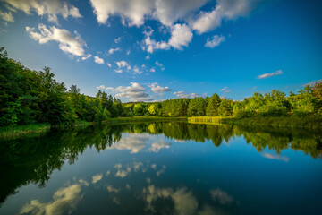 Mountain lake, panoramic view