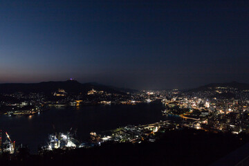 鍋冠山公園展望台からの長崎市街地夜景