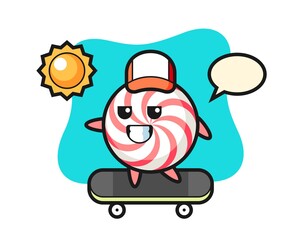Candy character illustration ride a skateboard