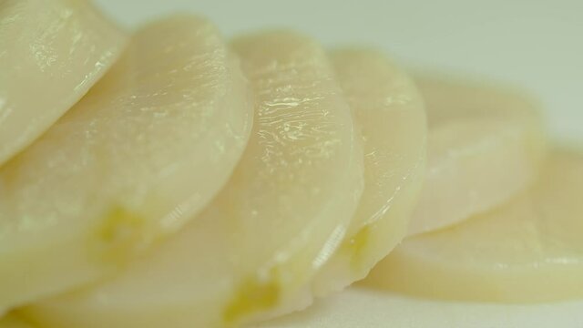 IF-fresh food ingredients/sony s-log2/sliced calm/shellfish/seafood/키조개/관자/썰은 키조개/식재료/해산물/요리/タイラギ/食材/海産物/貝/concha/Muscheln/Coquillages/conchiglie/Meeresfr&uuml;chte