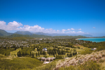 Fototapeta na wymiar Ocean view Lanikai Kailua Oahu island Hawaii | Nature Sea Landscape