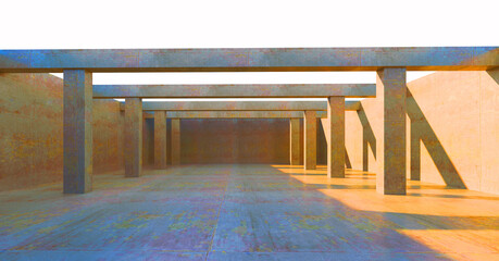 Post-and-lintel system concrete 3d image 4