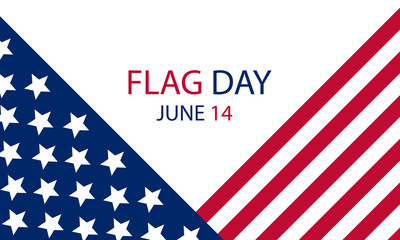 Background with american flag for flag day, vector art illustration.