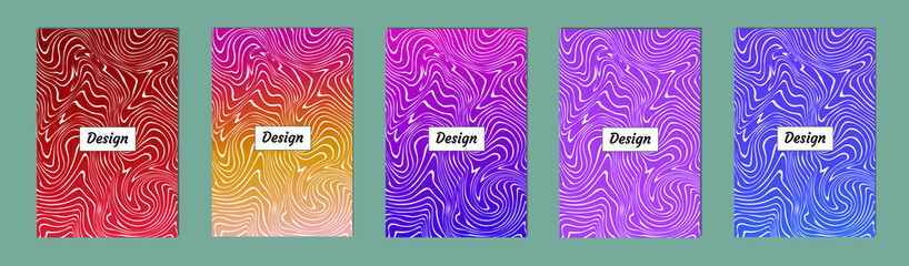 Set of color geometric background. Vector illustration template. Background for banner, flyer, business card, poster, wallpaper, brochure, smartphone screen, mobile app
