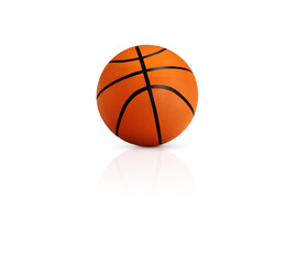 Basketball ball over white background.