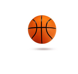 Basketball ball over white background.