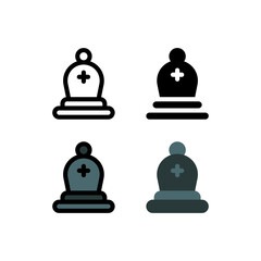 Bishop in Chess Game and Strategy Outline Icon, Logo, and illustration