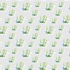 A pattern of flowers. Watercolour drawing.