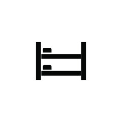 bunk bed icon in black flat glyph, filled style