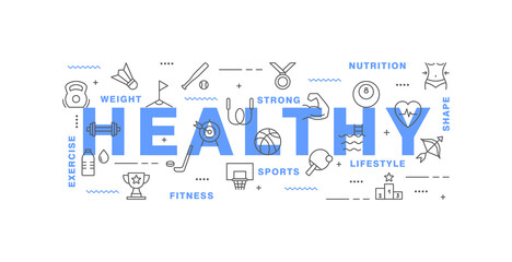 Sports infographic template. Vector set of sport tools and equipment, balls, active healthy lifestyle. Fitness and gym symbols for web, print. Sport activities background.Flat linear pictogram concept
