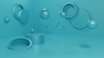 Geometric shape abstract background 3D render