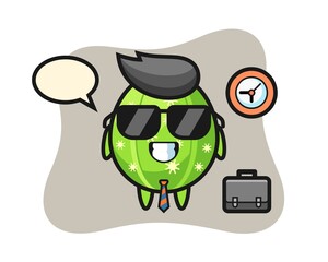 Cartoon mascot of cactus as a businessman