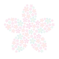 桜いっぱいの桜イラスト緑