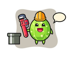 Character illustration of cactus as a plumber